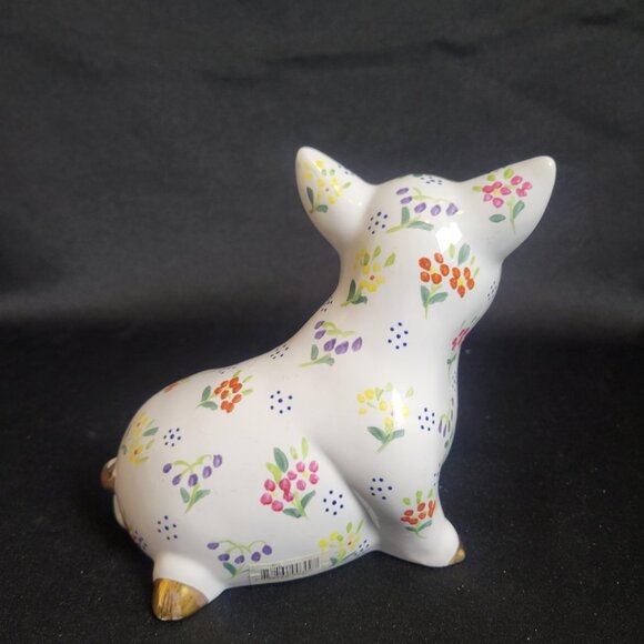 Vintage Formalities Baum Bros Pig Figurine Hand Painted Flowers Gold Trim Cottag - Picture 2 of 8